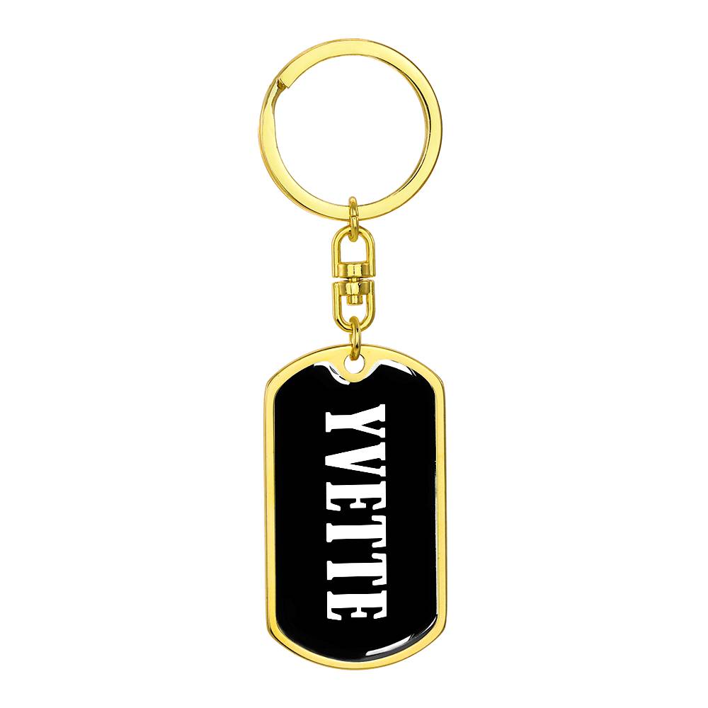 Yvette v01w - Luxury Dog Tag Keychain