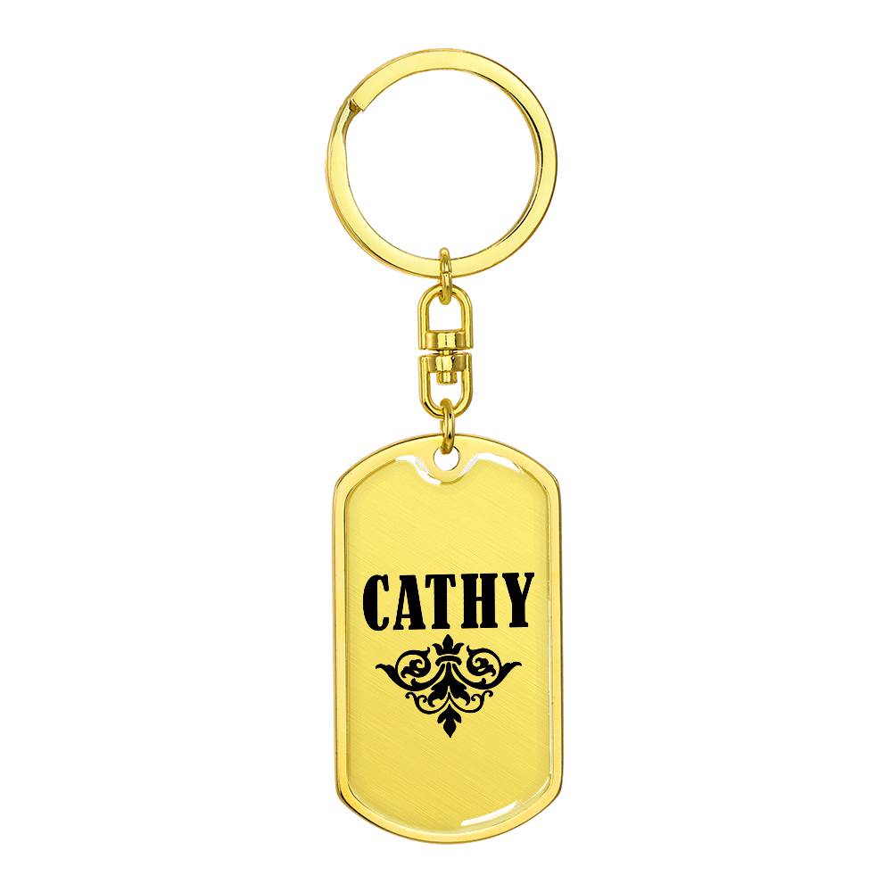 Cathy v01a - Luxury Dog Tag Keychain