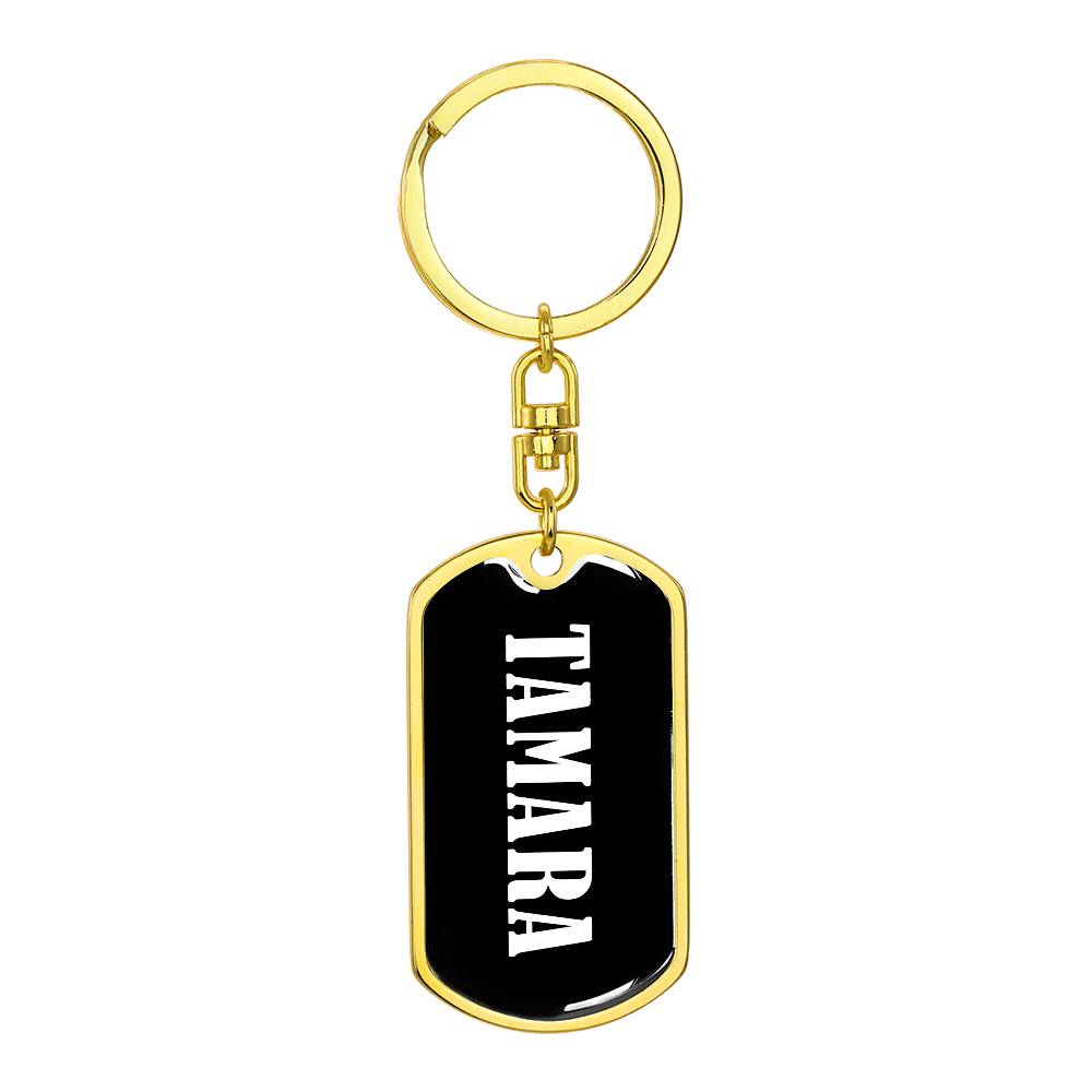 Tamara v01w - Luxury Dog Tag Keychain