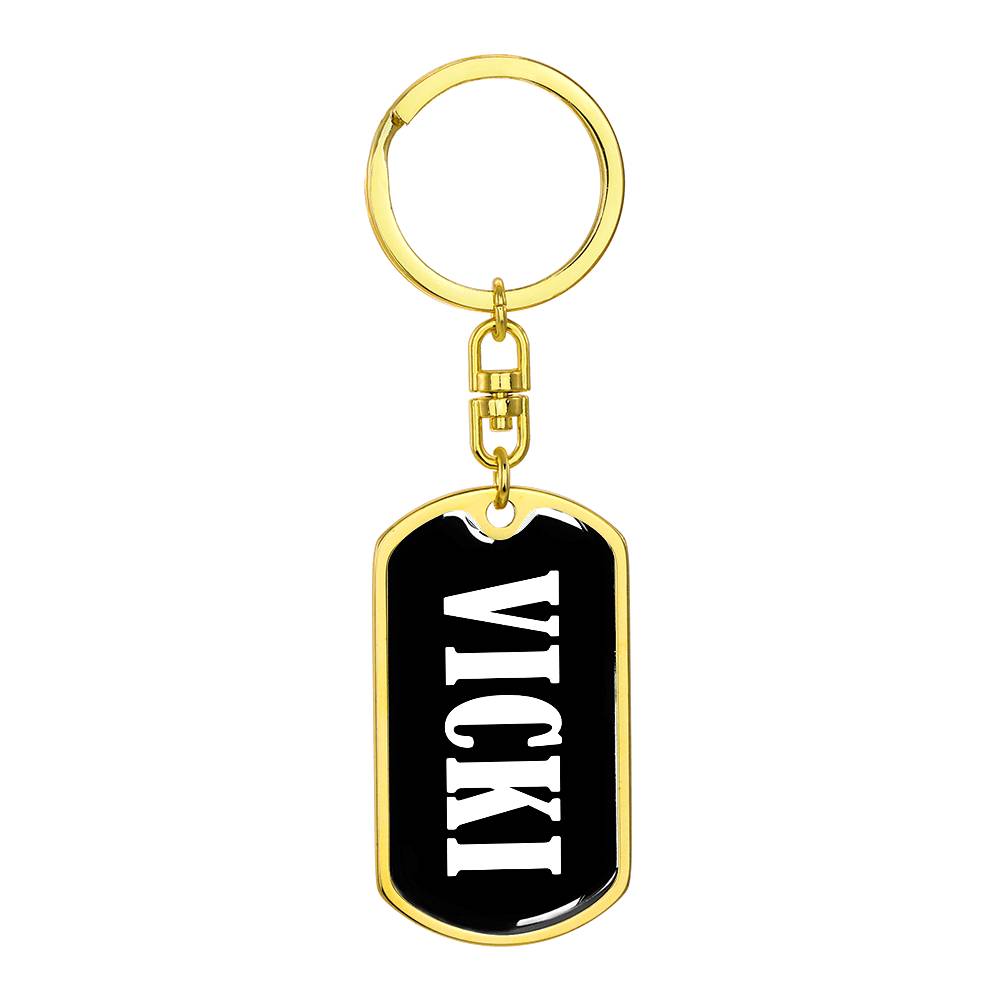 Vicki v01w - Luxury Dog Tag Keychain