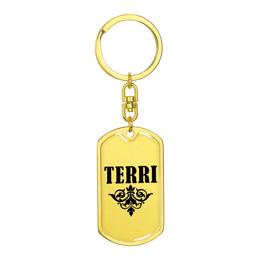 Terri v01a - Luxury Dog Tag Keychain
