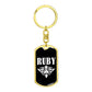 Ruby v03a - Luxury Dog Tag Keychain