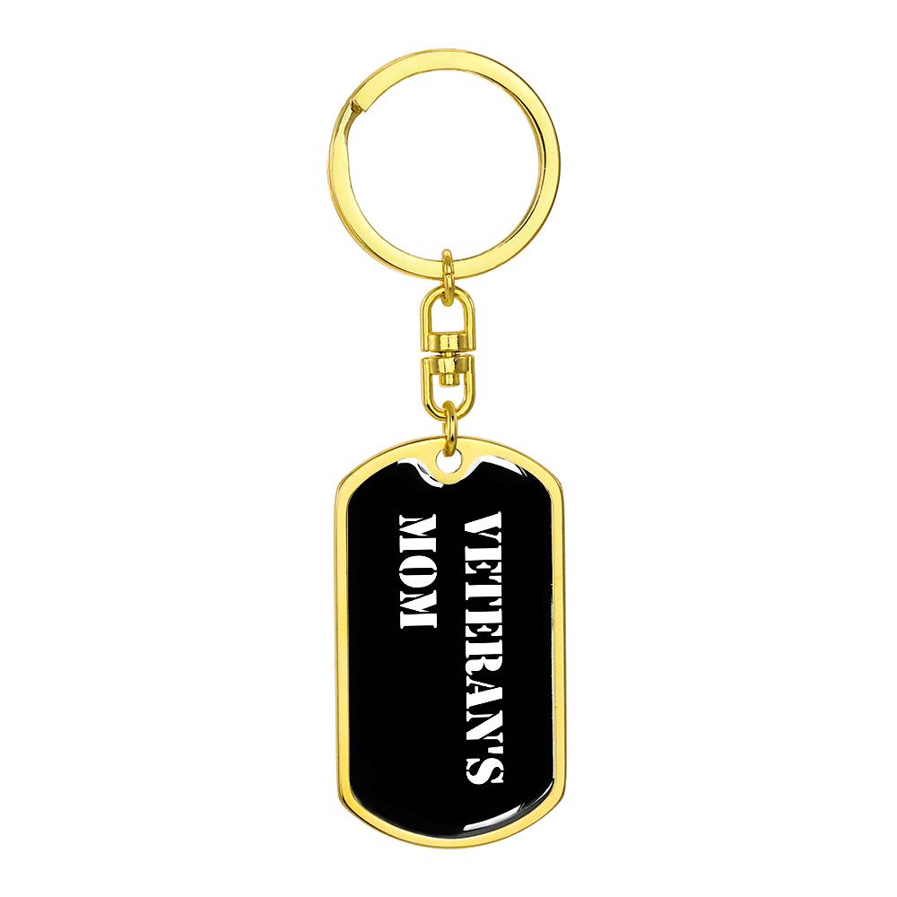 Veteran's Mom v3 - Luxury Dog Tag Keychain