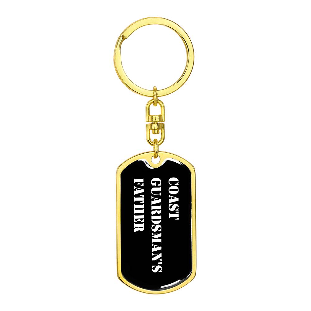 Coast Guardsman's Father v3 - Luxury Dog Tag Keychain