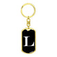 Initial L v3a - Luxury Dog Tag Keychain