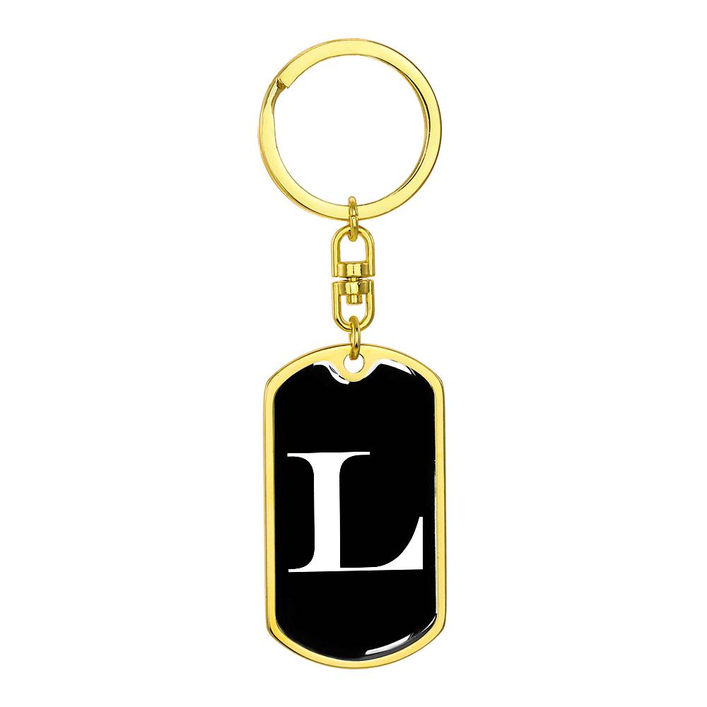 Initial L v3a - Luxury Dog Tag Keychain
