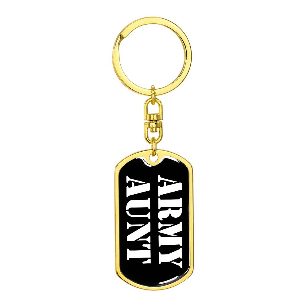 Army Aunt v3 - Luxury Dog Tag Keychain