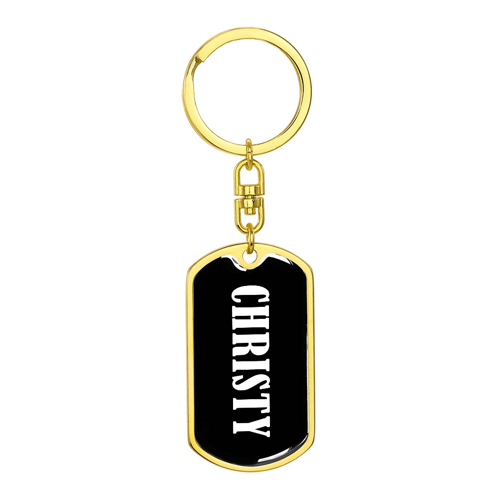 Christy v01w - Luxury Dog Tag Keychain