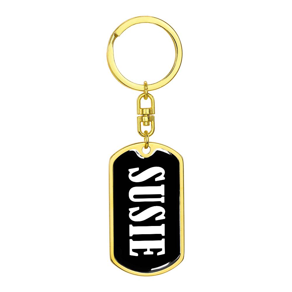 Susie v01w - Luxury Dog Tag Keychain