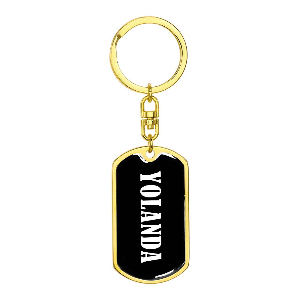 Yolanda v01w - Luxury Dog Tag Keychain