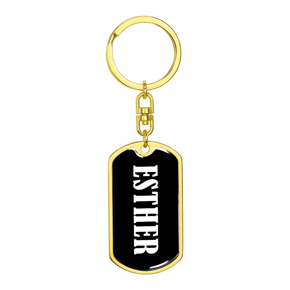 Esther v01w - Luxury Dog Tag Keychain
