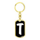 Initial T v3b - Luxury Dog Tag Keychain