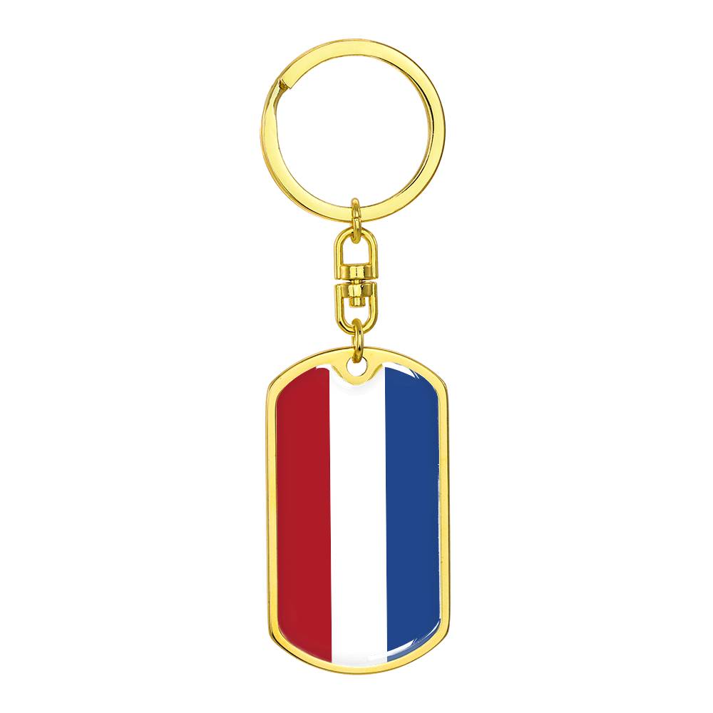 Dutch Flag - Luxury Dog Tag Keychain