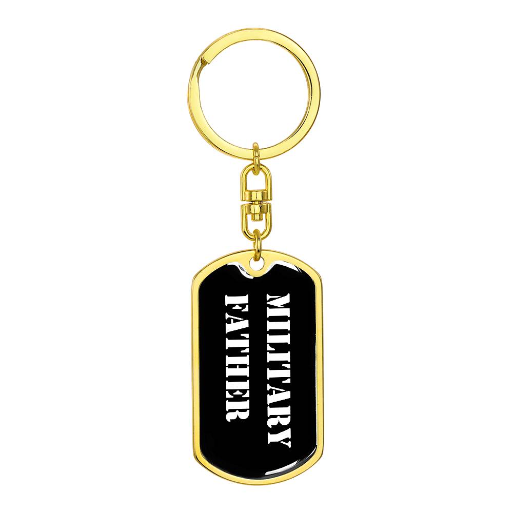 Military Father v3 - Luxury Dog Tag Keychain