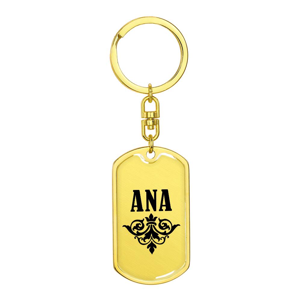 Ana v01a - Luxury Dog Tag Keychain