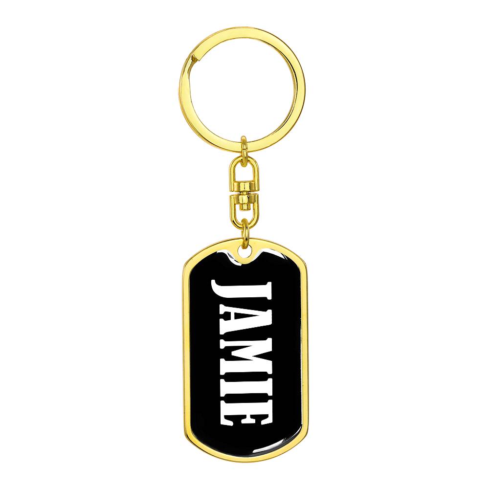 Jamie v01w - Luxury Dog Tag Keychain