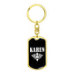 Karen v03a - Luxury Dog Tag Keychain