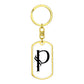 Initial P v001-14 - Luxury Dog Tag Keychain