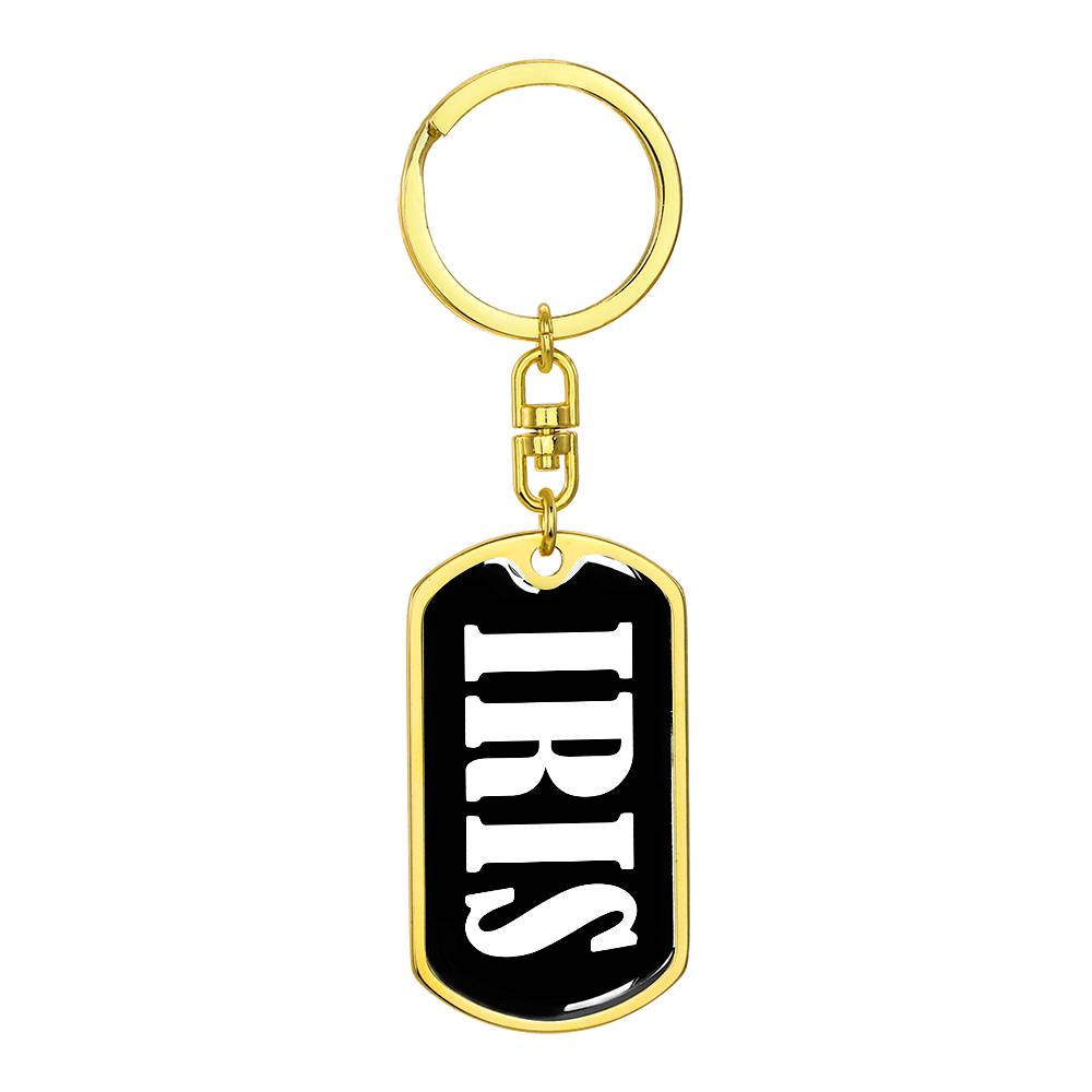 Iris v01w - Luxury Dog Tag Keychain