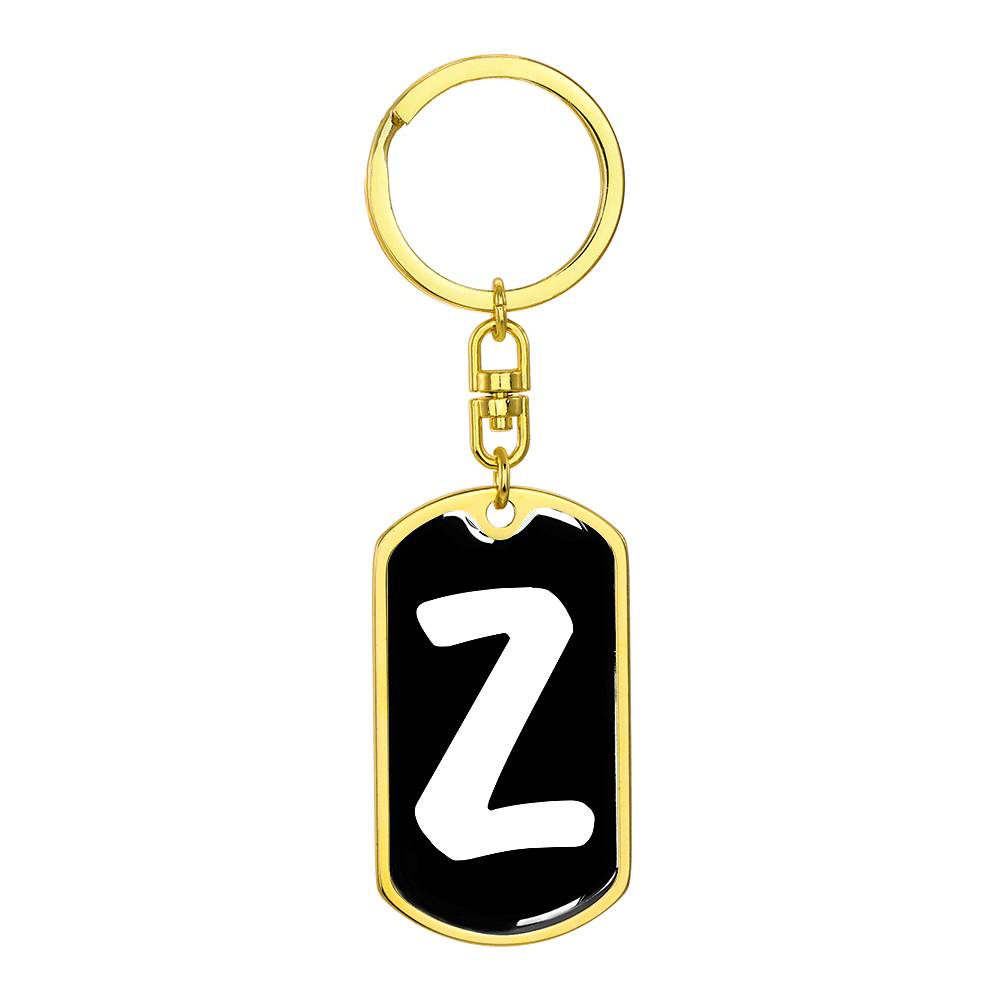 Initial Z v3b - Luxury Dog Tag Keychain