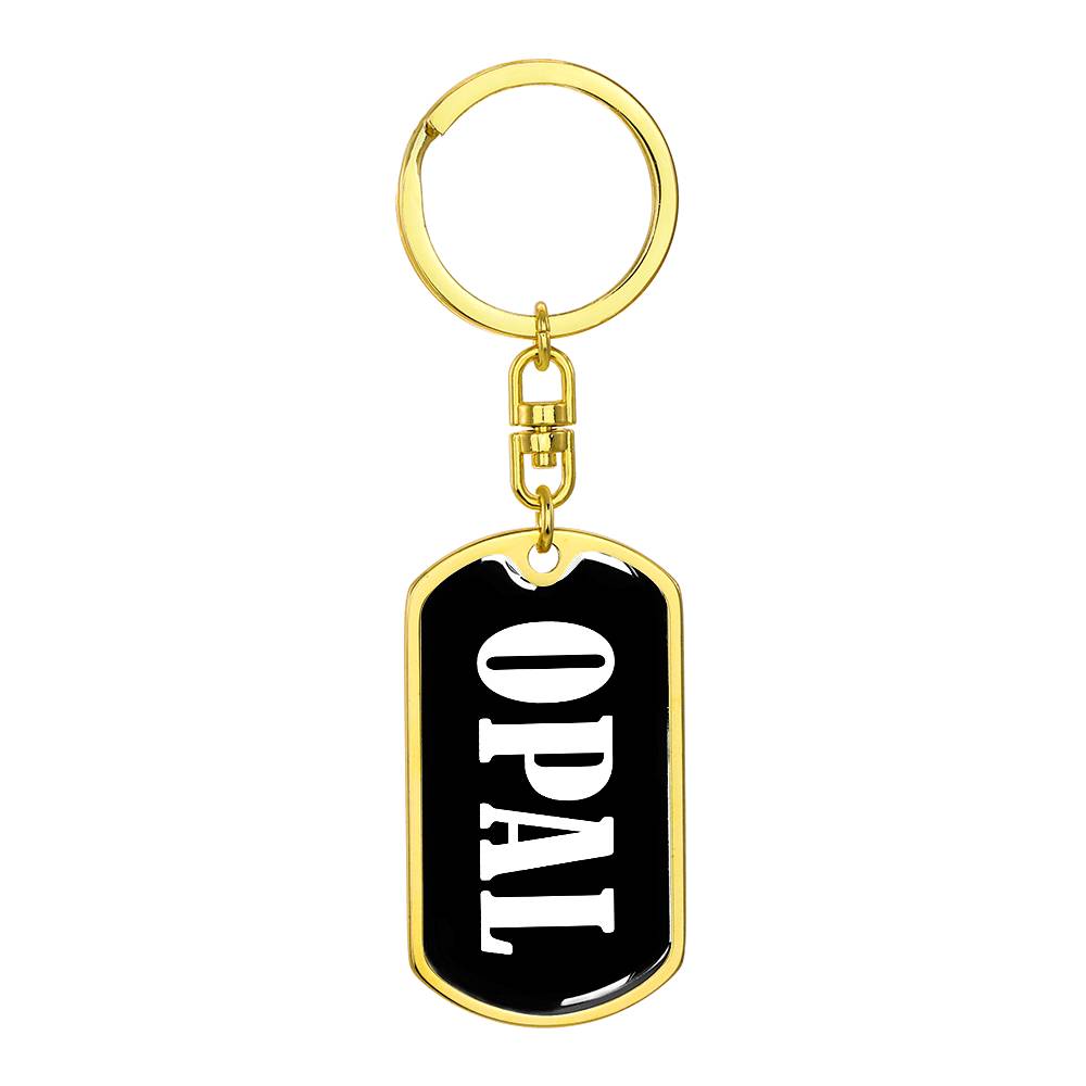 Opal v01w - Luxury Dog Tag Keychain