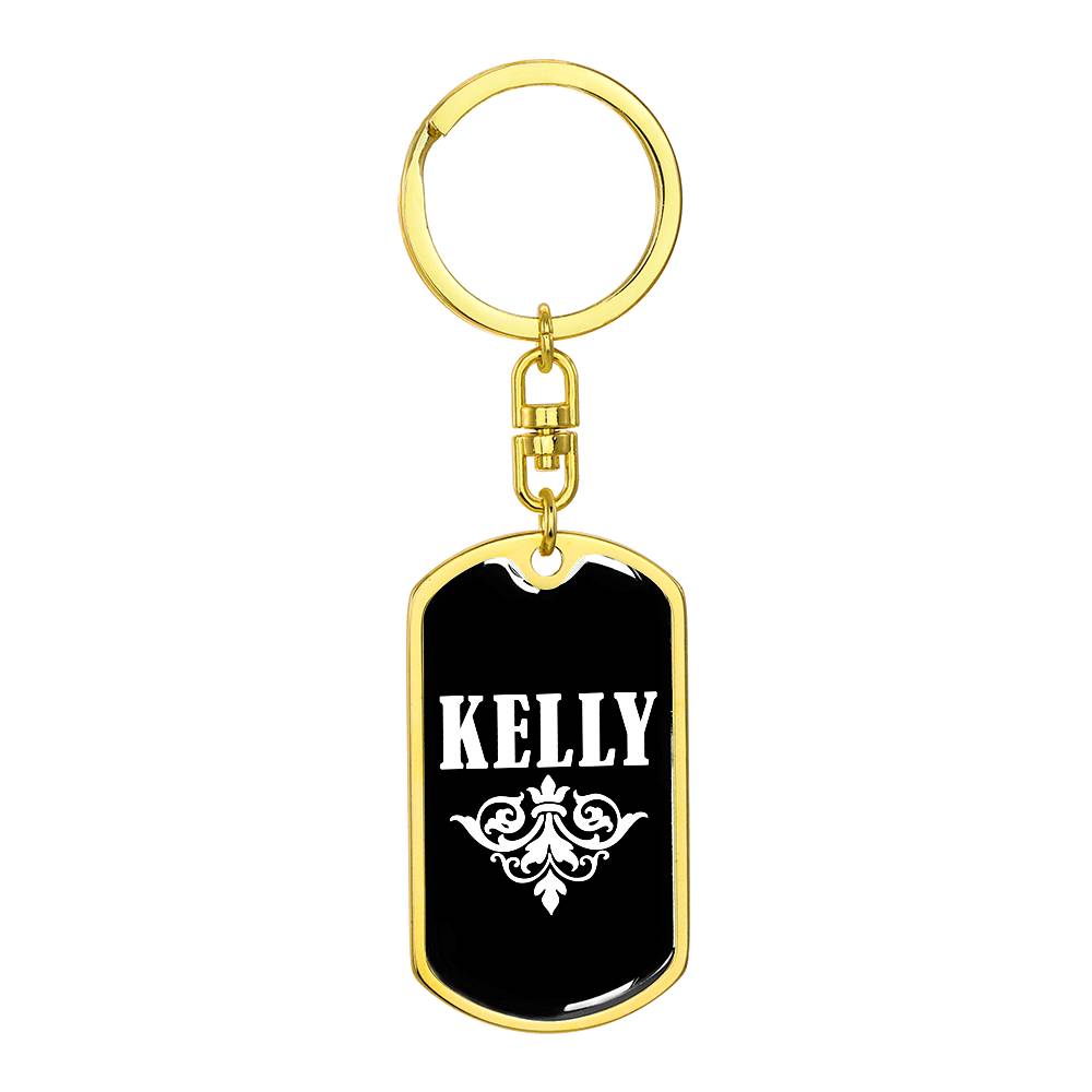 Kelly v03a - Luxury Dog Tag Keychain