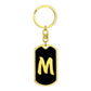 Initial M v2b - Luxury Dog Tag Keychain