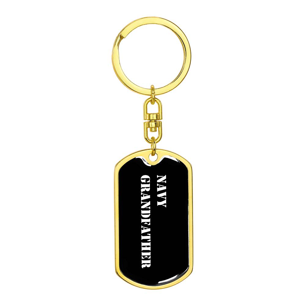 Navy Grandfather v3 - Luxury Dog Tag Keychain