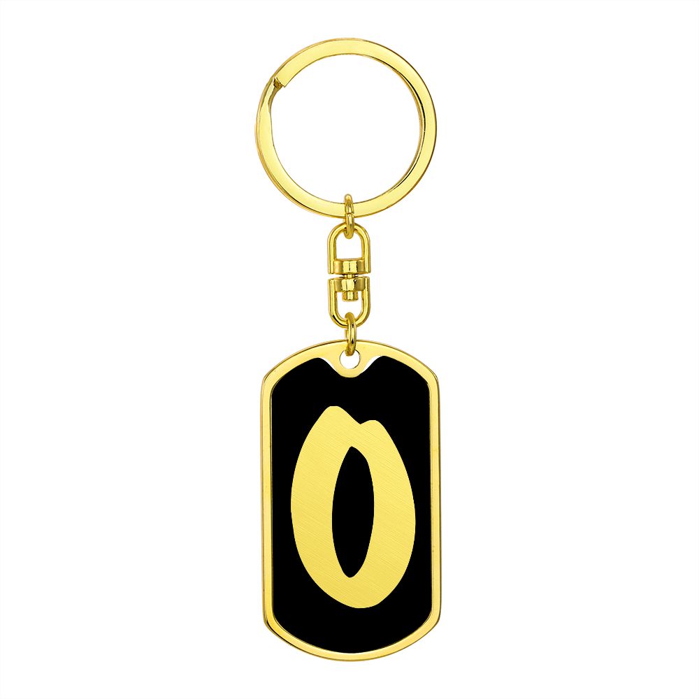 Initial O v2b - Luxury Dog Tag Keychain
