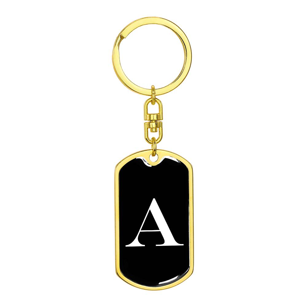 Initial A v3a - Luxury Dog Tag Keychain