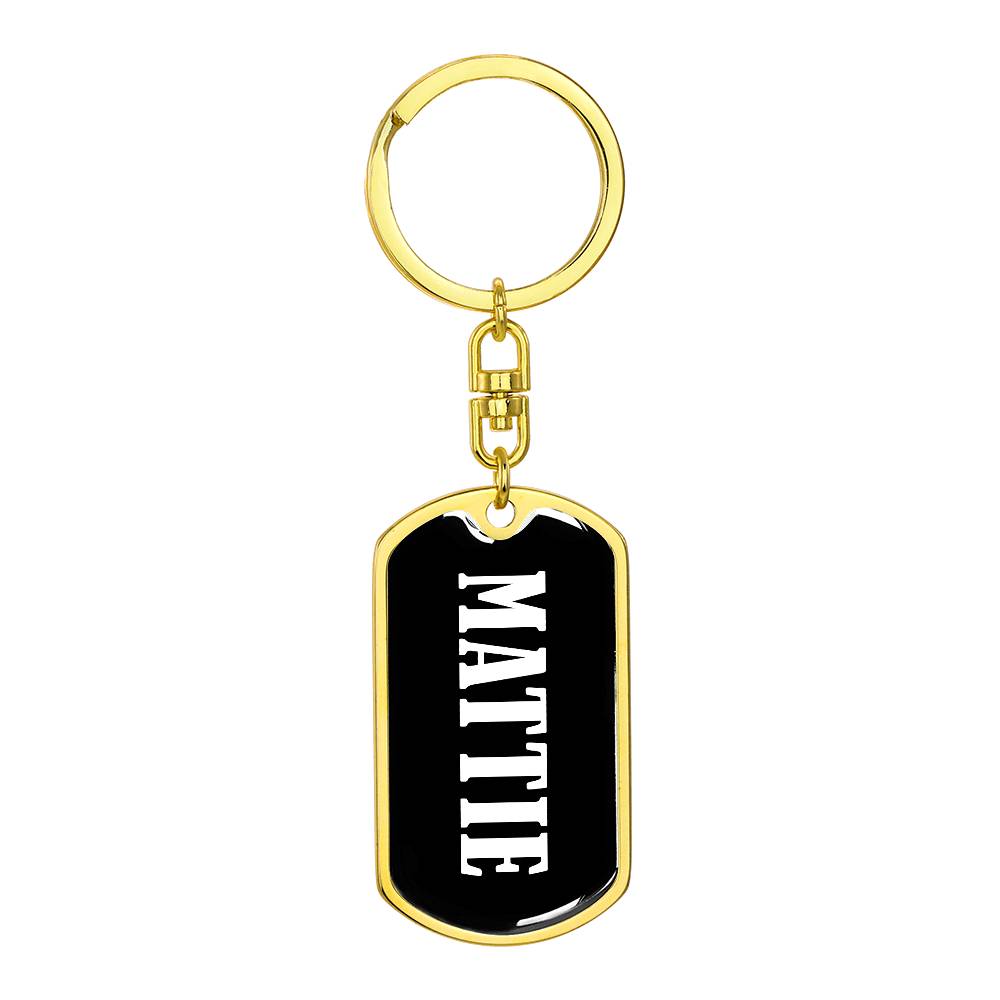 Mattie v01w - Luxury Dog Tag Keychain
