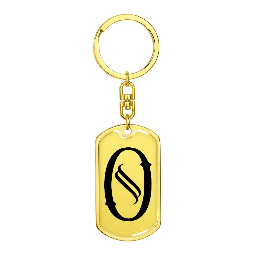 Initial O v001-11 - Luxury Dog Tag Keychain