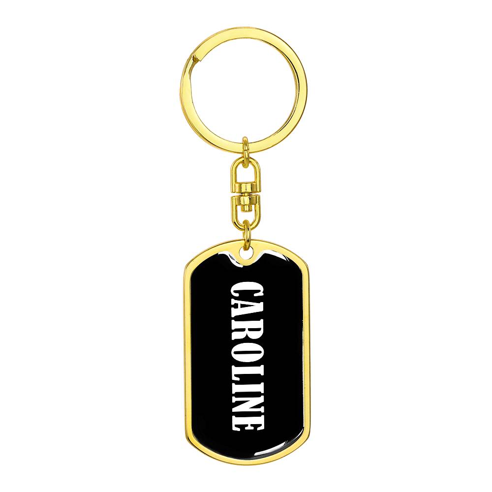 Caroline v01w - Luxury Dog Tag Keychain