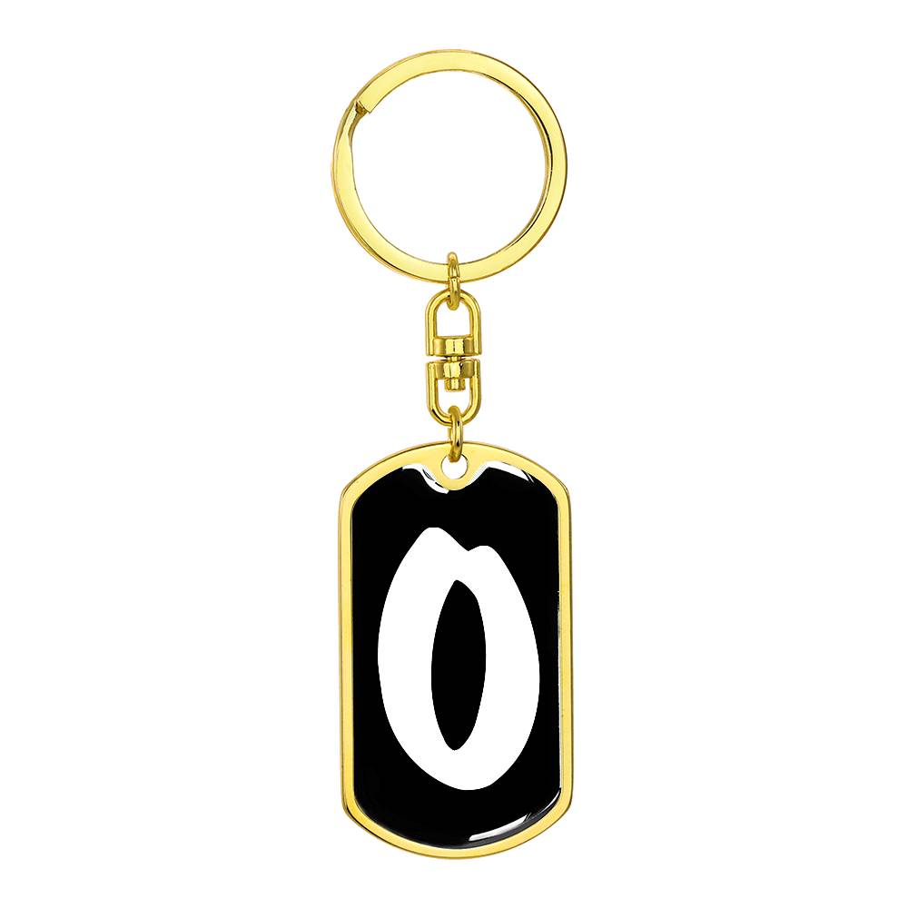 Initial O v3b - Luxury Dog Tag Keychain