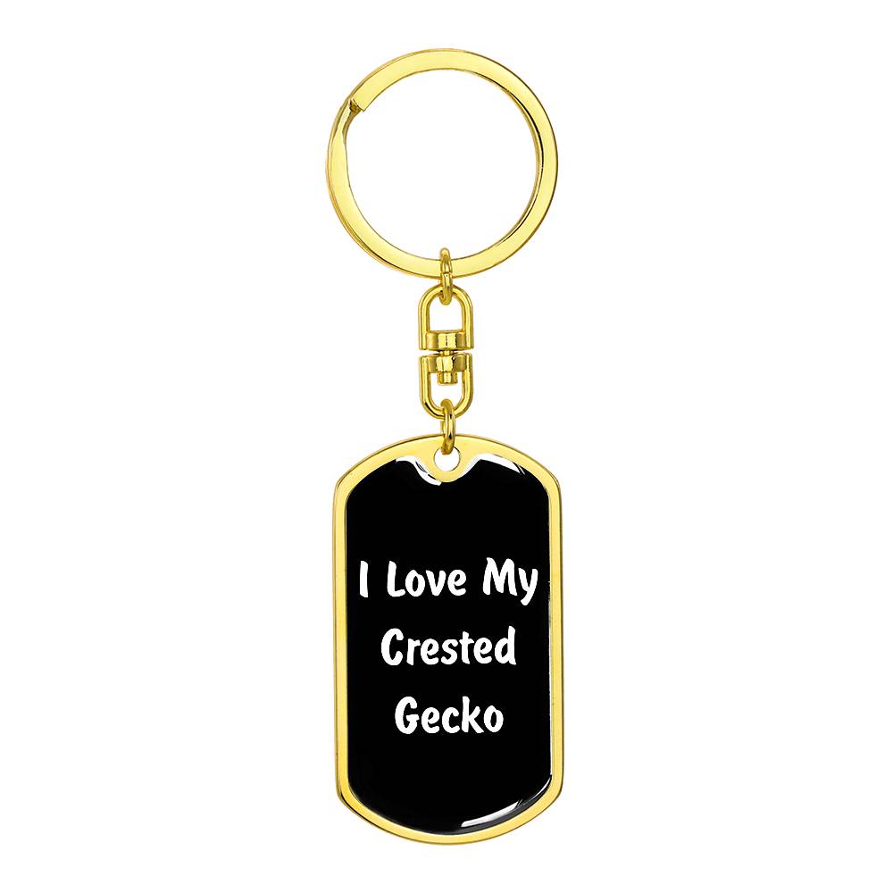 Love My Crested Gecko v3 - Luxury Dog Tag Keychain