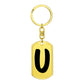 Initial U v1b - Luxury Dog Tag Keychain
