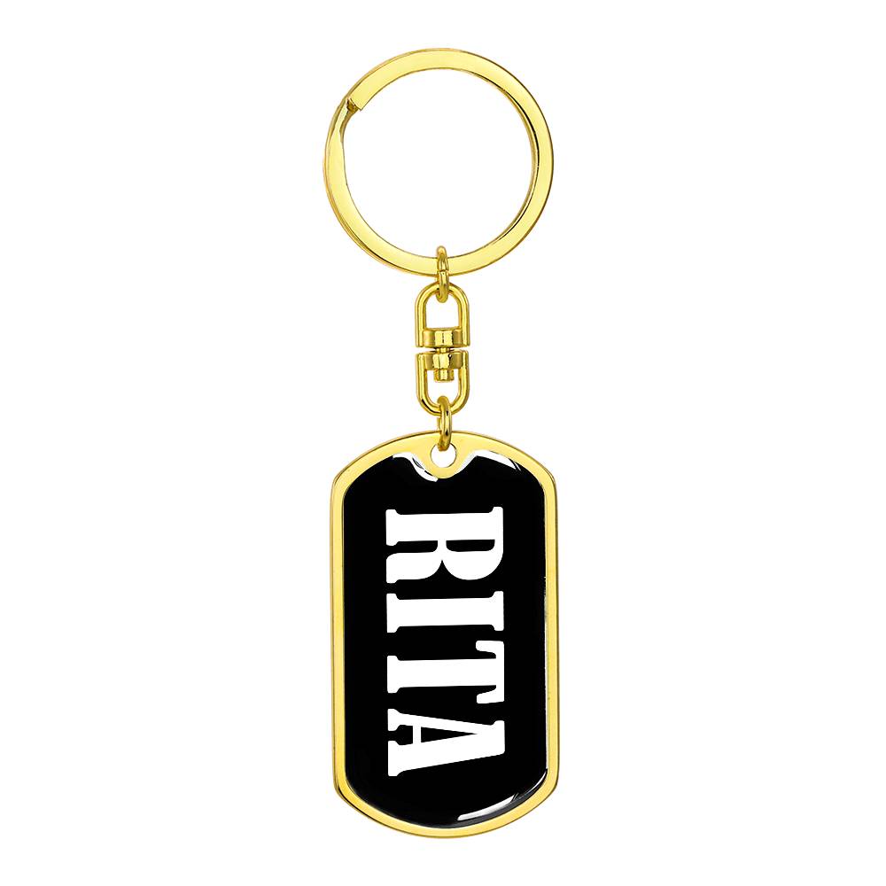 Rita v01w - Luxury Dog Tag Keychain