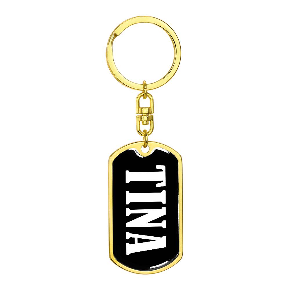 Tina v01w - Luxury Dog Tag Keychain