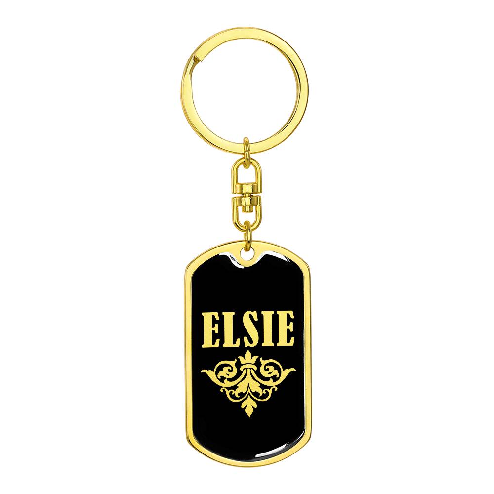 Elsie v02a - Luxury Dog Tag Keychain