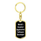 World's Greatest Application Software Developer v3 - Luxury Dog Tag Keychain