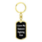 Love My Siamese Fighting Fish v3 - Luxury Dog Tag Keychain