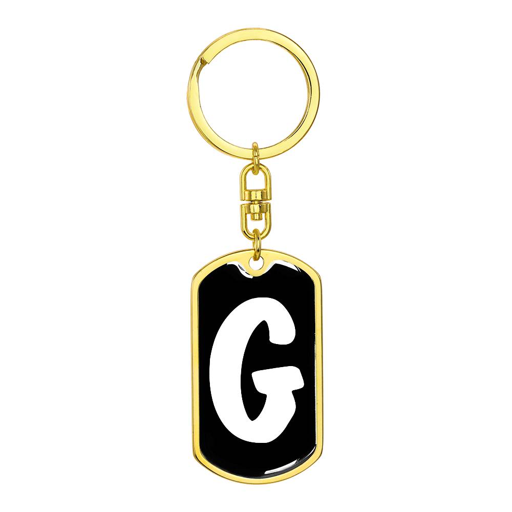 Initial G v3b - Luxury Dog Tag Keychain