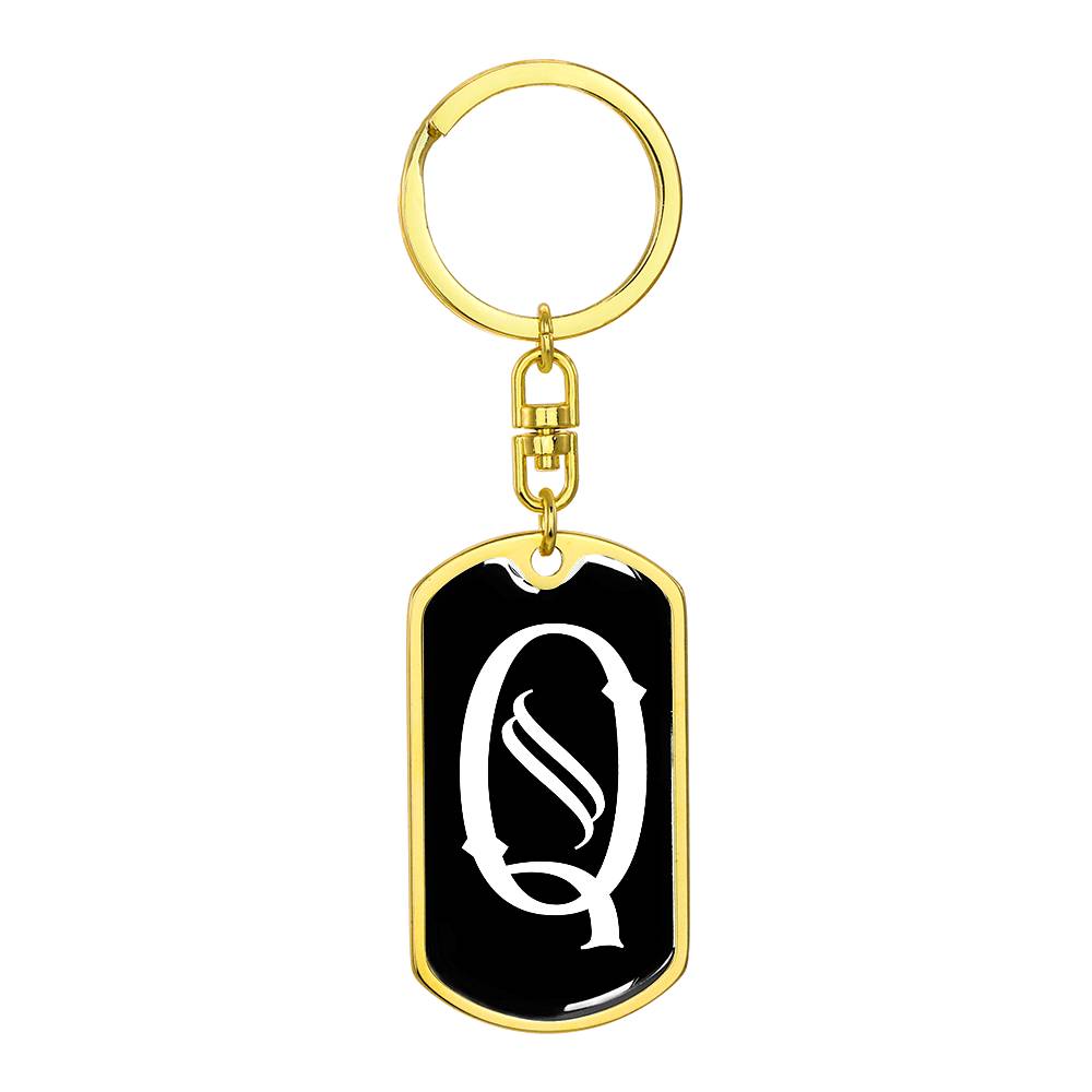 Initial Q v001-13 - Luxury Dog Tag Keychain