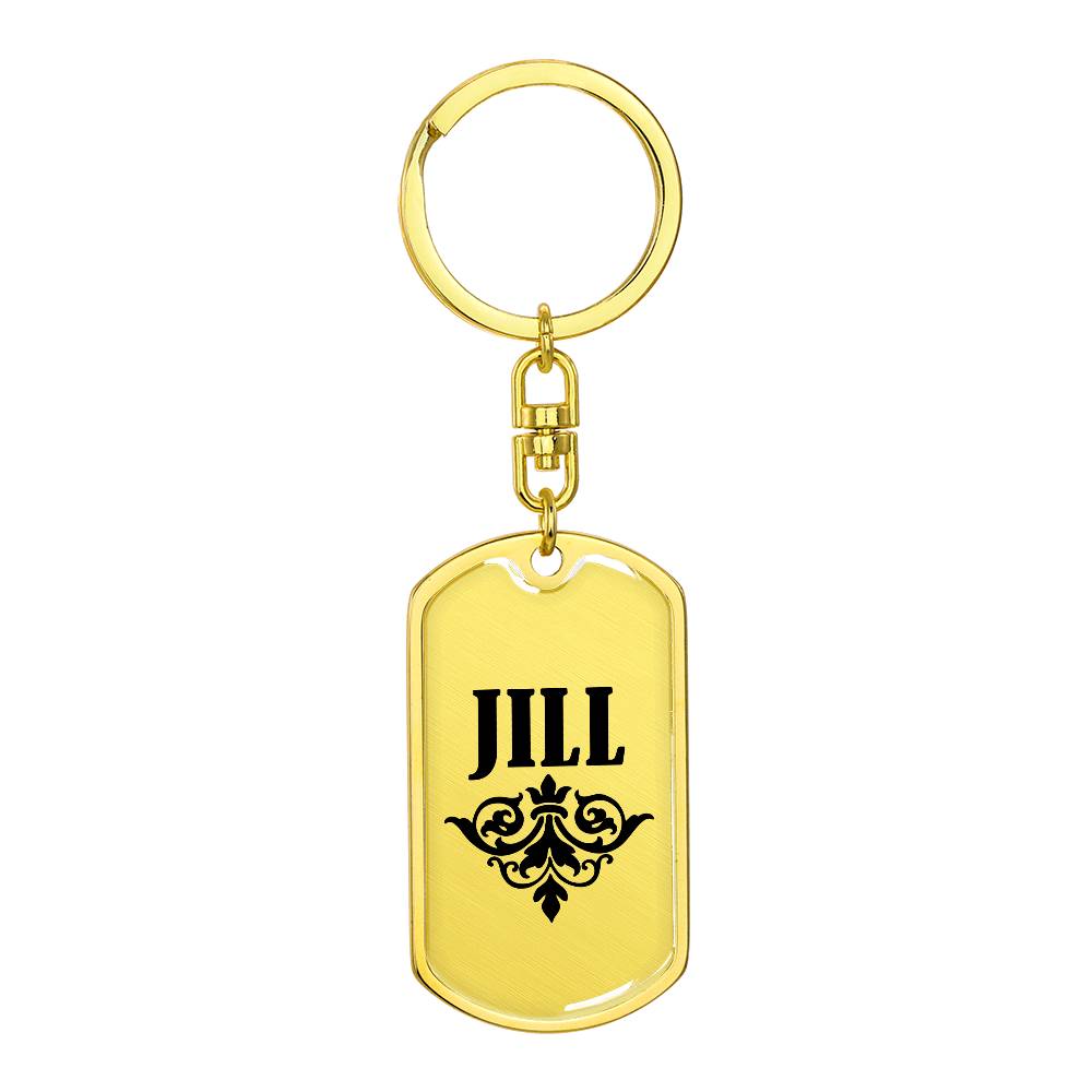 Jill v01a - Luxury Dog Tag Keychain