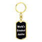 World's Greatest Janitor v3 - Luxury Dog Tag Keychain