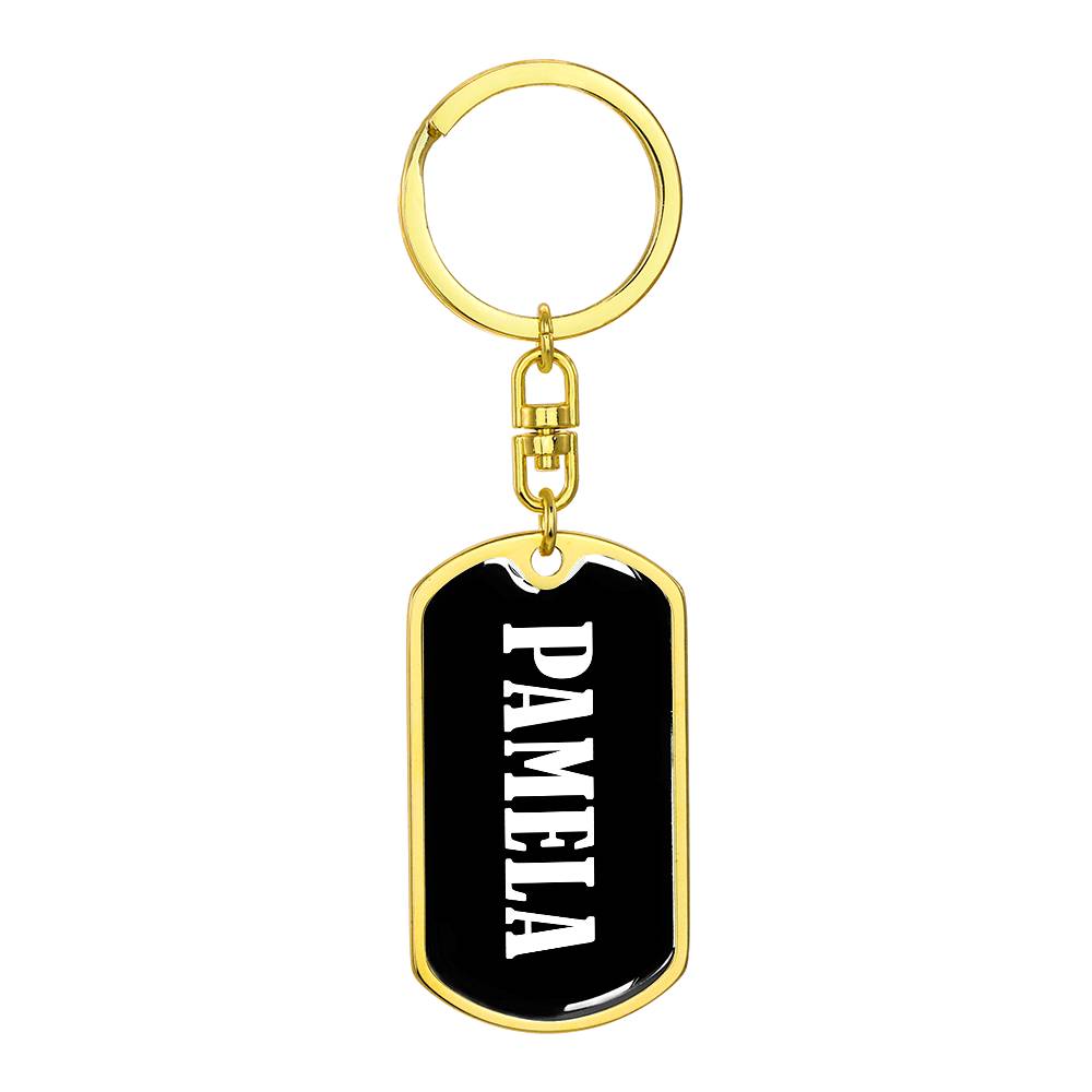 Pamela v01w - Luxury Dog Tag Keychain