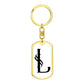 Initial L v001-14 - Luxury Dog Tag Keychain
