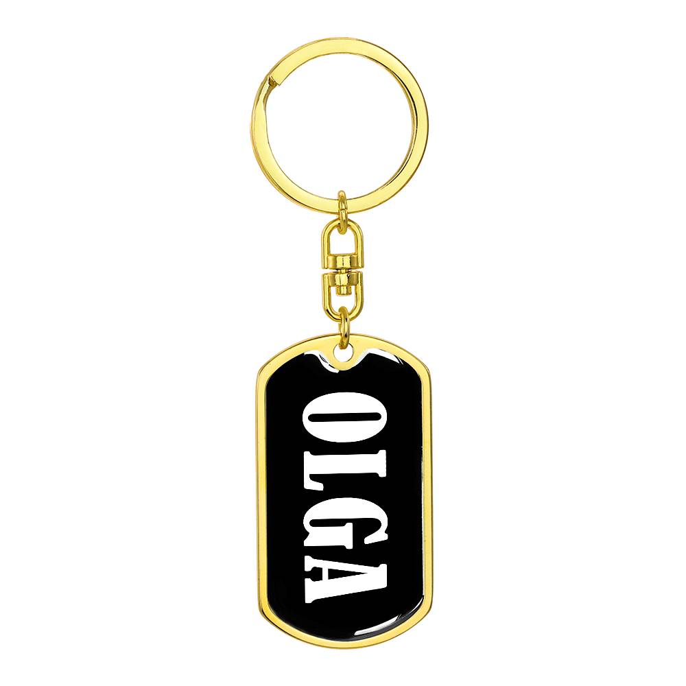 Olga v01w - Luxury Dog Tag Keychain