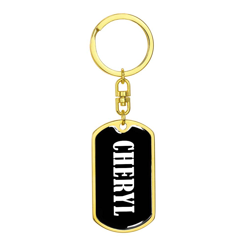 Cheryl v01w - Luxury Dog Tag Keychain