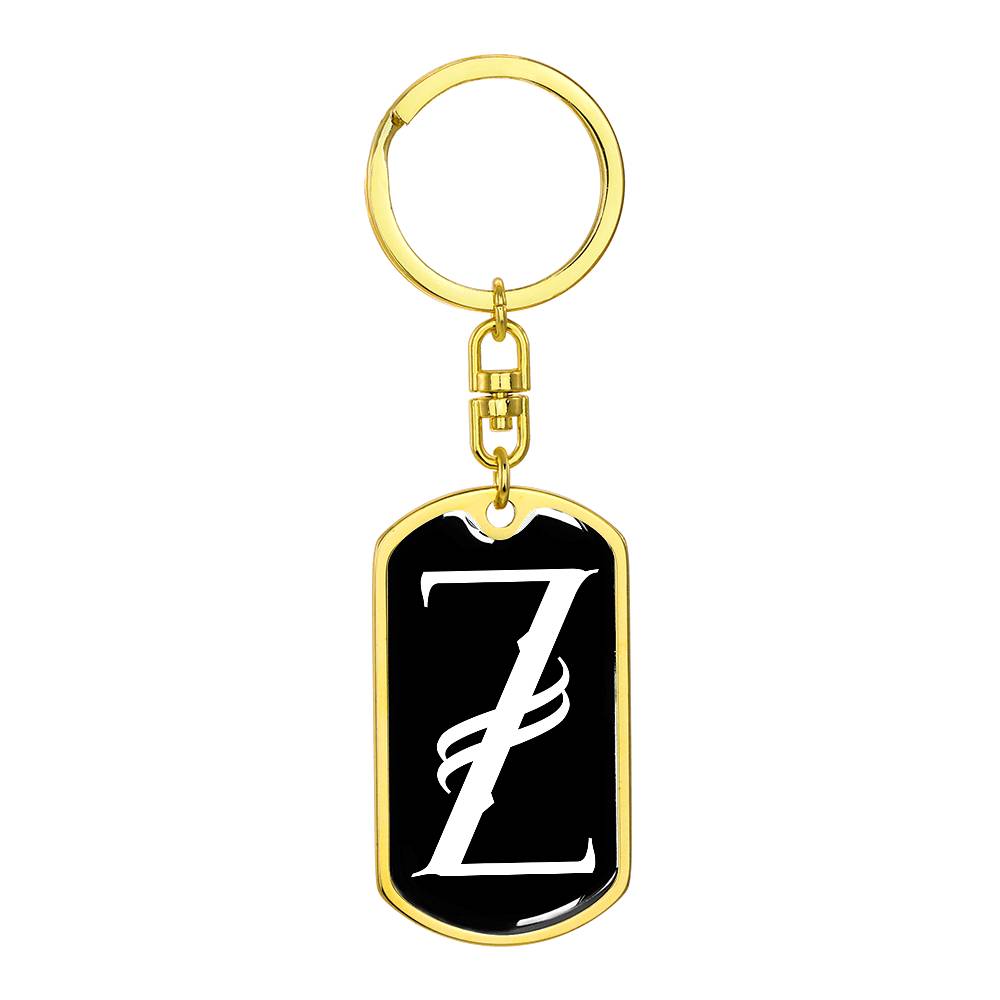 Initial Z v001-13 - Luxury Dog Tag Keychain